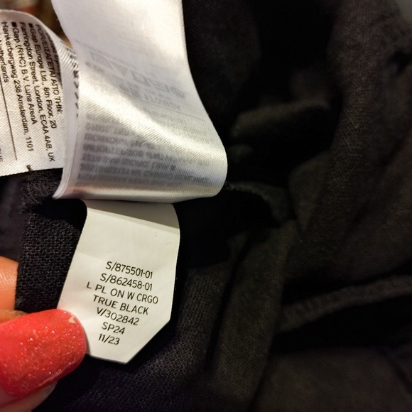 New Gap Pants XL Extra Large Tall Linen Blend Cargo Pull On Wide Leg Black NWT - Picture 7 of 9